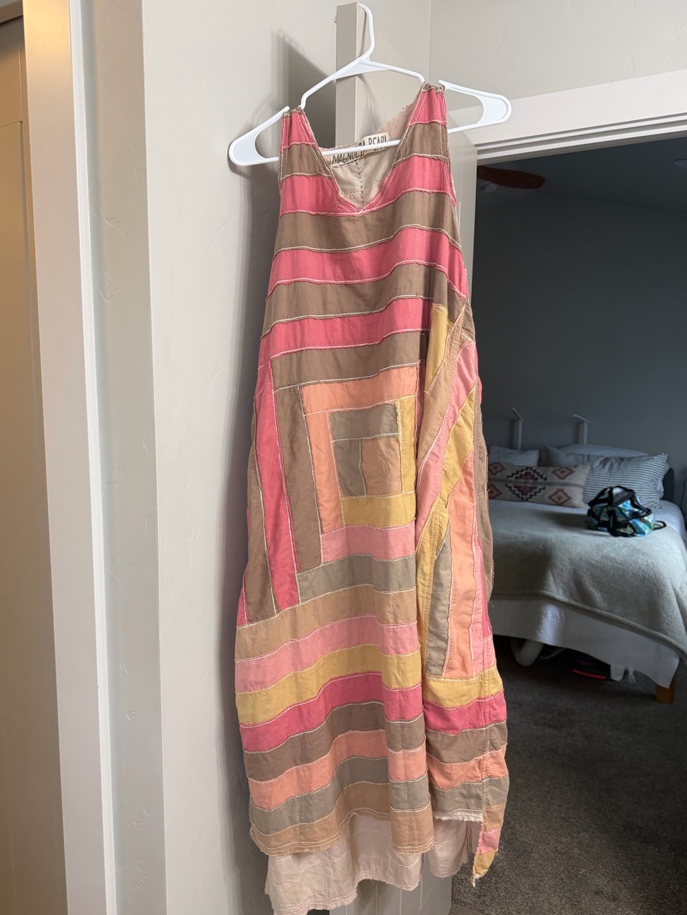 Magnolia Pearl Striped Patchwork Maxi Dress - Pink & Neutral